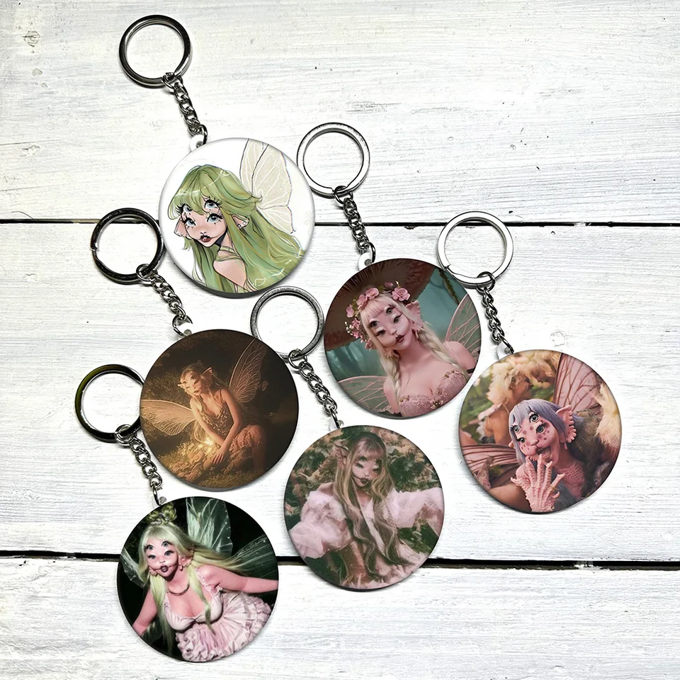 Melanie Martinez Vintage Keychain Fairy Girl Key Chain Ružové portály Publikum Retro y2k Charms Keychains Keychains Crybaby Music Fans Darček