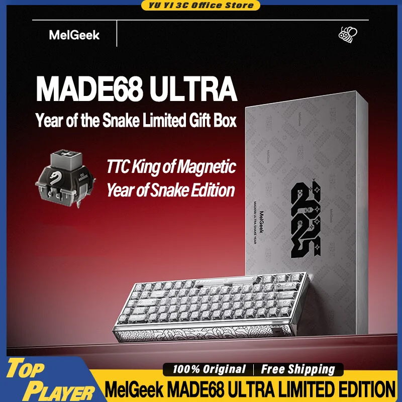 Melgeek Made68 Ultra Year of Snake Gaming Keyboard Limited Gift Box Prispôsobený TTC Magnetic Snake Year Edition 0,01 mm RT 8K RGB