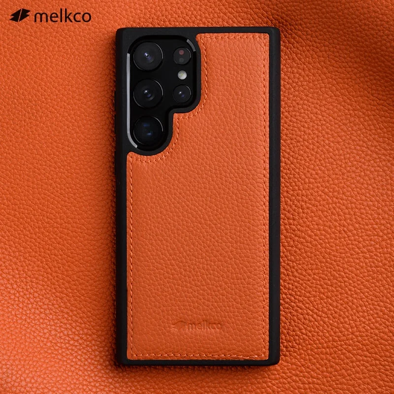 Melkco Premium Original Leather puzdro pre Samsung Galaxy S23 Ultra 5G S23 Plus Business Natural Cowhide Luxury Phone Cover