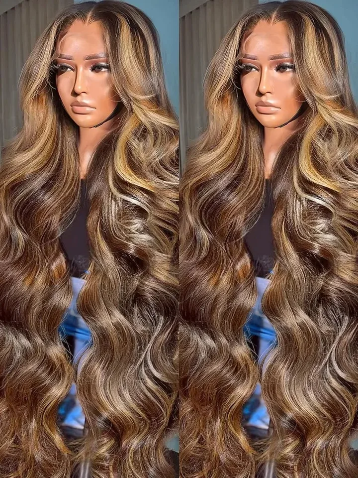 Melodie 32 palca Body Wave 427 zvýraznenie ombre 13x6 čipky čelná parochňa HD 13x4 Lace predné ľudské vlasy parochne hnedé brazílske pre ženy