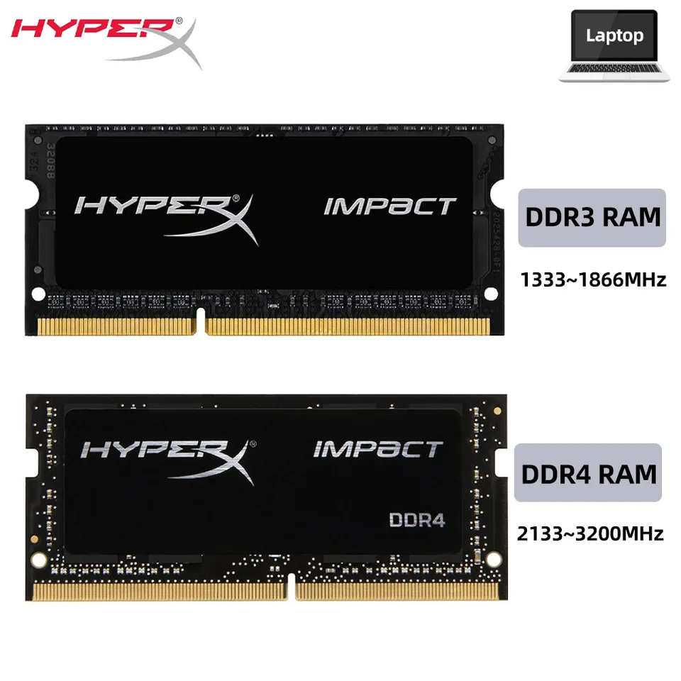 Memoria DDR3 DDR3L DDR4 Notebook RAM 8GB 16GB 1600 1333 1866 2133 2400 2666 3200MHz LAPTOP Pamäť sodimm Hyperx RAM RAM
