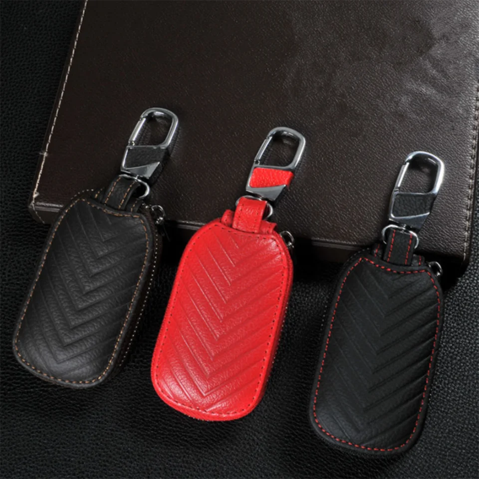 Men Car Key Chain Bag Pu Leather Coin Cure Držiteľ karty Multifunkčný držiak na držiak Key Organizátor vrecko na prenosné zipsové vrecko na zips