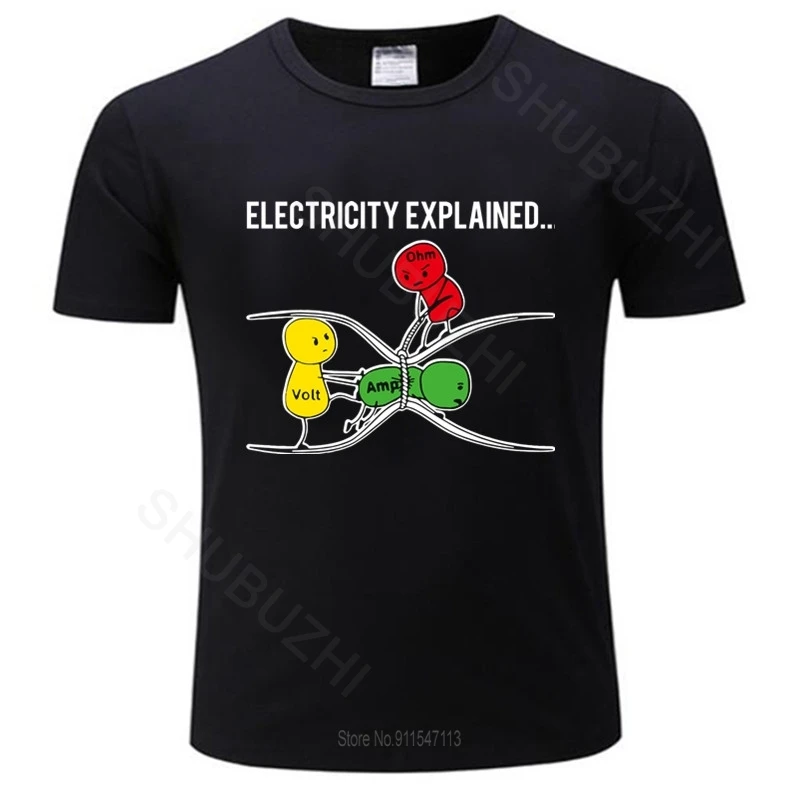 Men Cotton T košele módne tričko Elektrina vysvetlené tričko pre štýl pre muža Ohm Law version2 Teeshirt TEESHIRN TEESHIRN