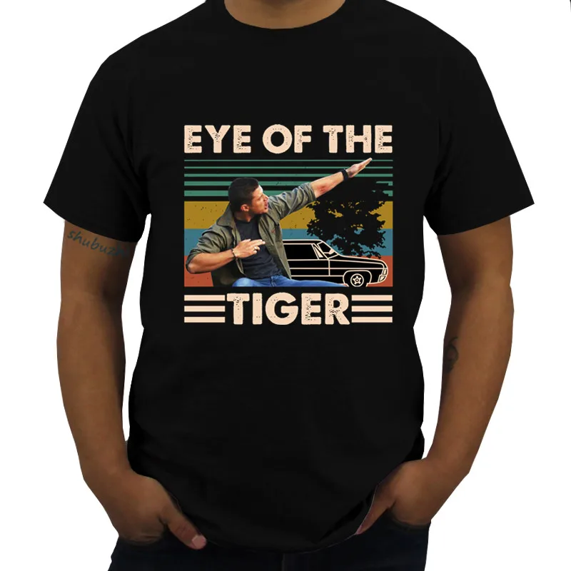 Men Cotton T košeľa letná značka Tshirt Dean Winchester Supernatural Eye of the Tiger Vintage Retro Fashion Unisex Teeshirt Teeshirt