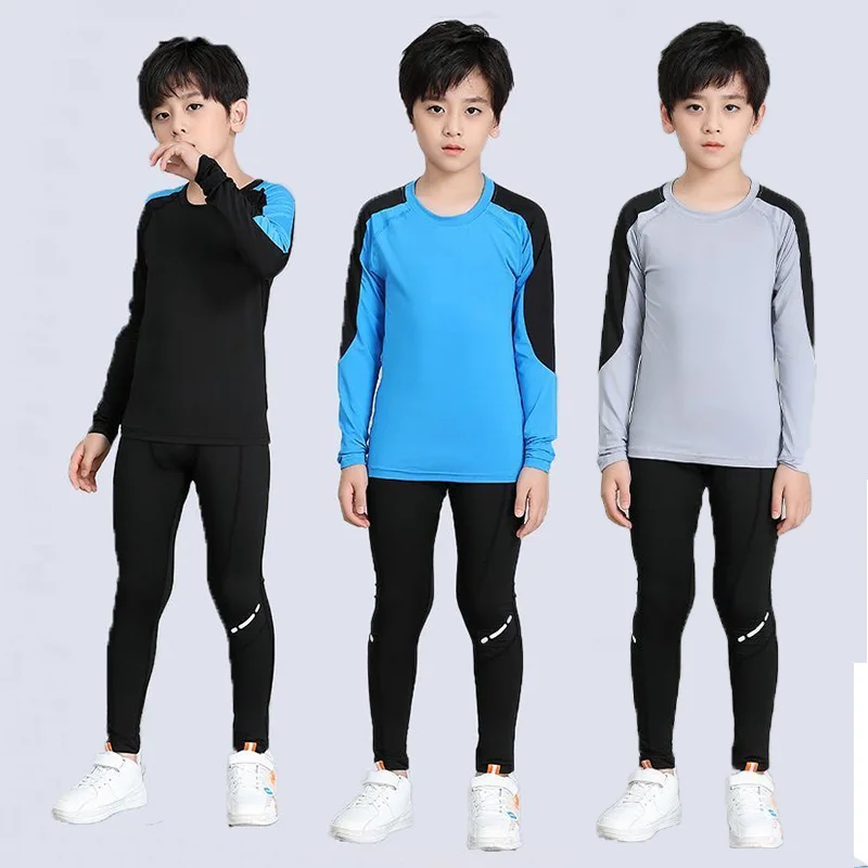 Men Deti Futbalové súpravy Deti chlapče dievča fitness basketbal bežecké cvičenie tréning športového dna Tee + legging nohavice 05