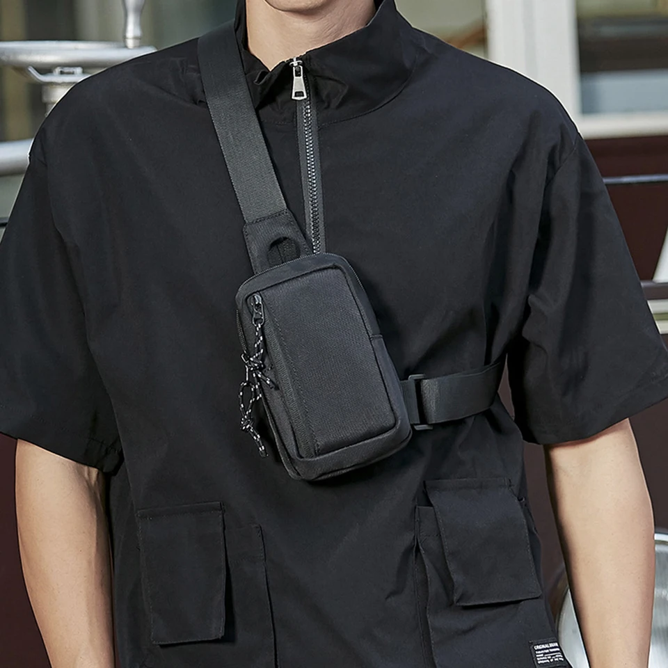 Men hrudník vrecko Oxford Waterproof Crossbody Tašky kempingový pásový remeň V puči športu vonku pre muža