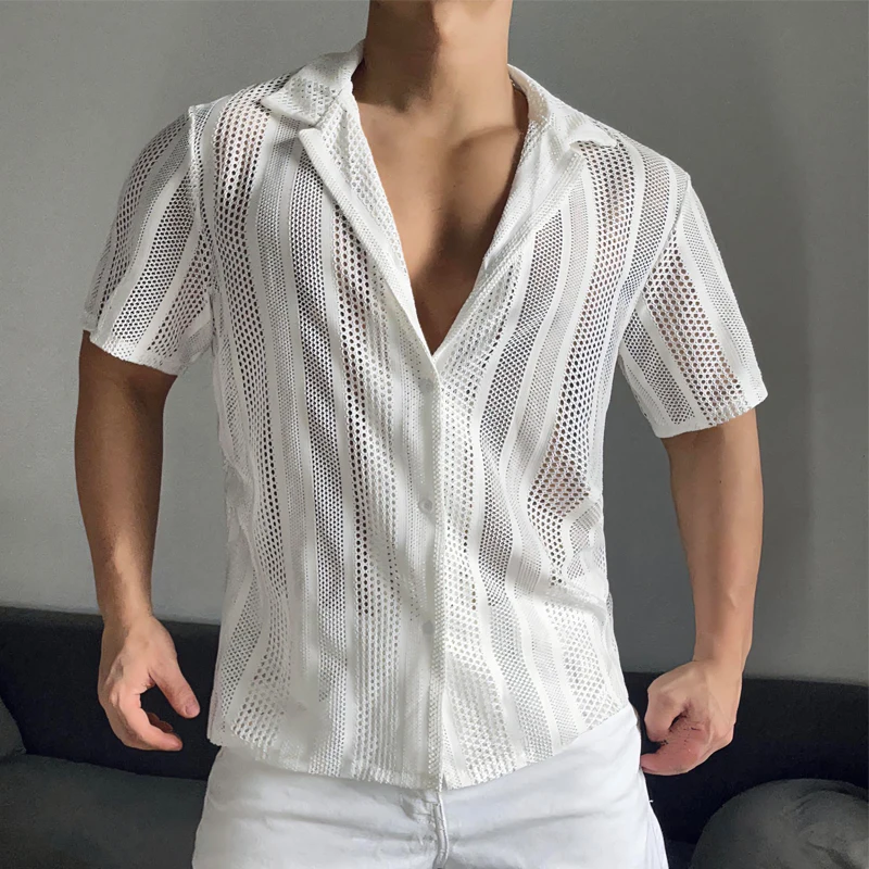 Men Jazz Dance Top Sexy perspektíva Panel Dance košeľa svalové muž Gogo kostým bar nočný klub ds dj rave outfit pódium Wear xs7765