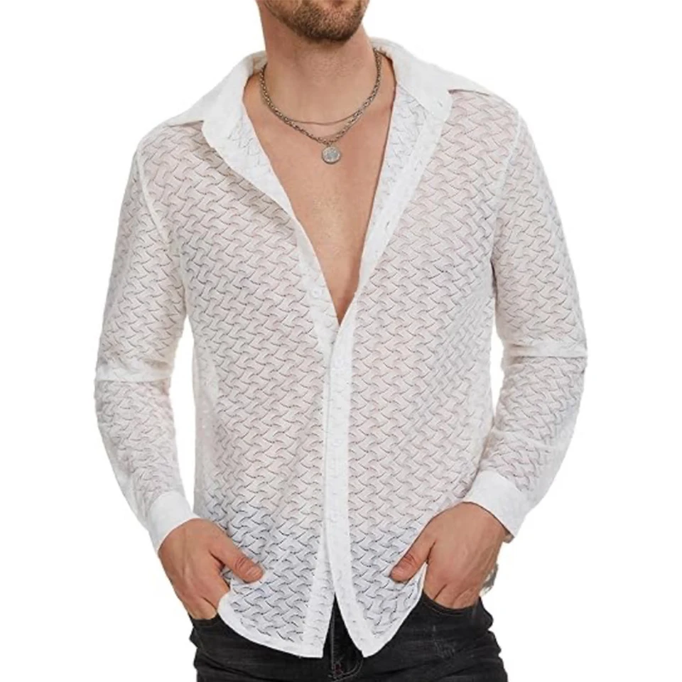 Men muži prezerané štíhle tenké mäkké pódium špičkové príležitostné chemické vlákno zmesi Fashion Fit s dlhým rukávom s plným rukávom