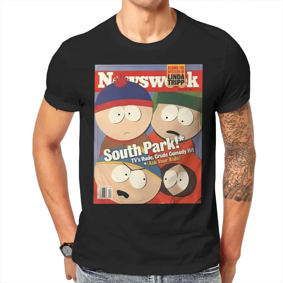 Men Muži South Park TV hrubé tričko Cool štýl S-Southpark téma bedrový bedrový grafický tričko o krku
