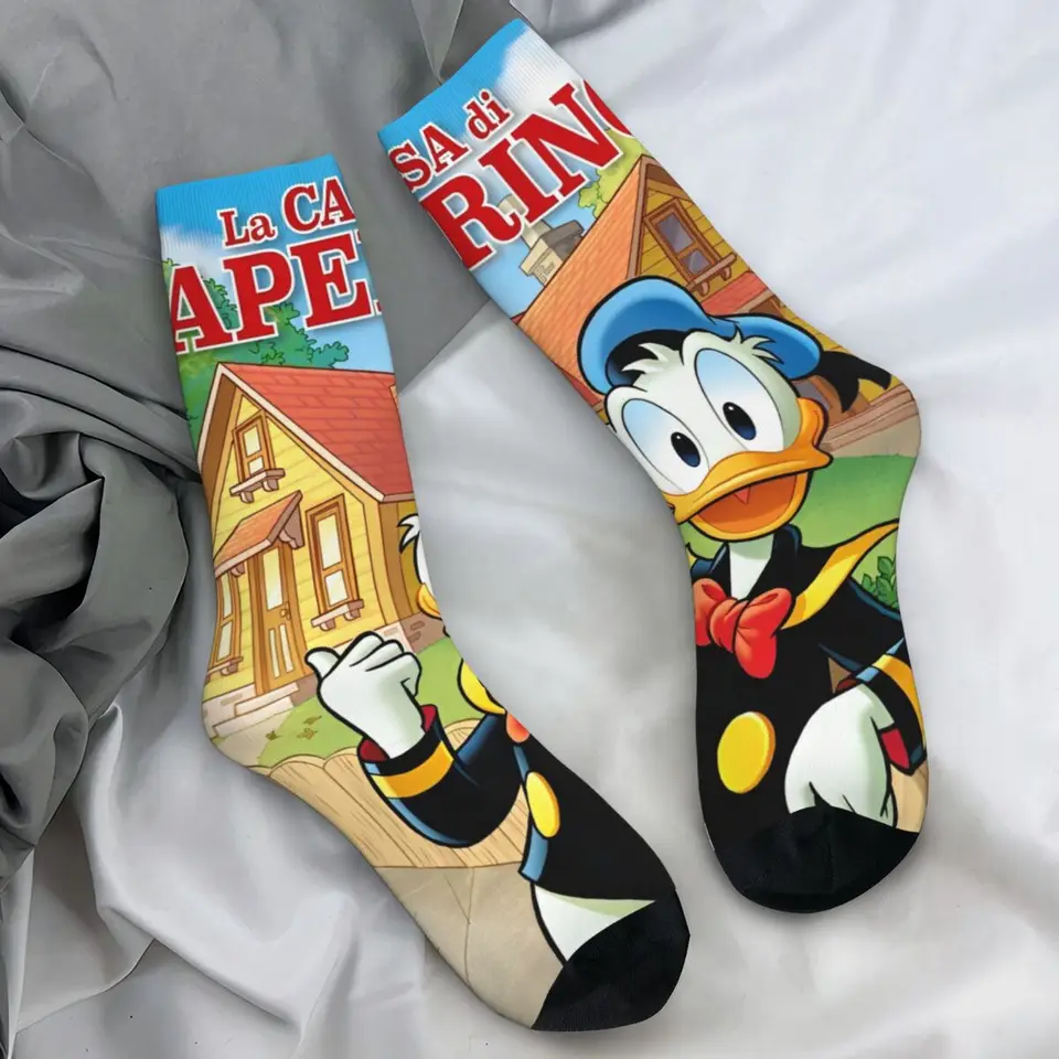 Men ponožky karikatúra Donald Duck Gold Pančuchy zimné príležitostné pohodlné ponožky