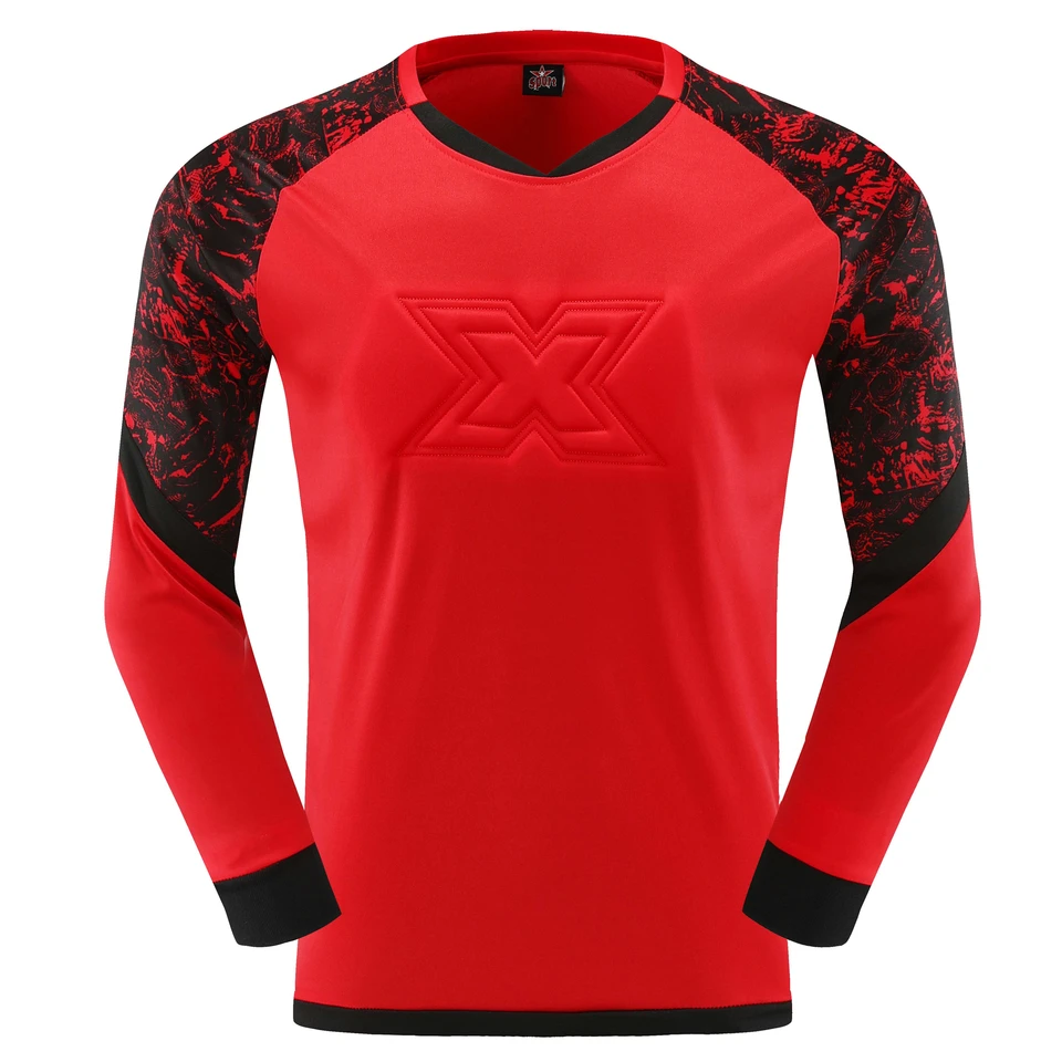Men pre deti futbalový brankár dresy dresy Tops futbalové brankár brankár Jersey Rugby Tirls Športové súpravy oblečenie lakťov chránič hrudníka