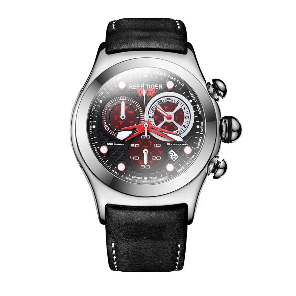 Men Sport Watch, Mens Quartz Wrist Watches Reef Tiger Man Nepremokavý chronograf zápästie Luminát Moda Relos Hombre RGA782