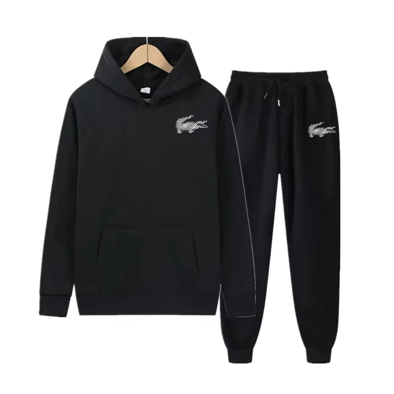 Men tracksuit 2 kusy súpravy s kapucňou makina +črepkové nohavice Mužské mikiny bežiace športové oblečenie Men žien jesenné športovéwear