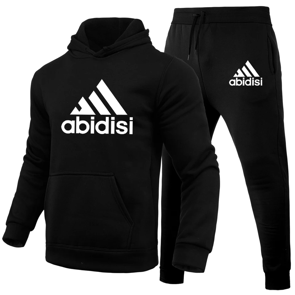 Men Tracksuit Casual 2 kusy Mikina s kapucňou+tepláky tlači