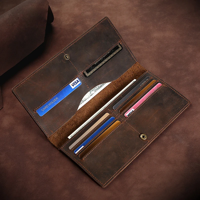 Men Wallet Brand Luxury Originálne kožené štíhle peňaženky držiteľ karty Vinobranie samec malá kabelka Biflod Designer ručný taška vysokej kvality