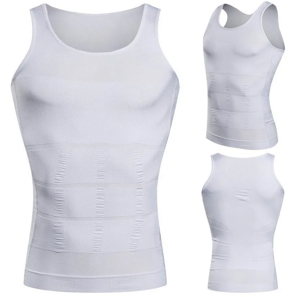 Mens Slimming Body Shaper Shaper Shapewear Compression Compression na skrytie gynekomastia moobs tréningové topánky