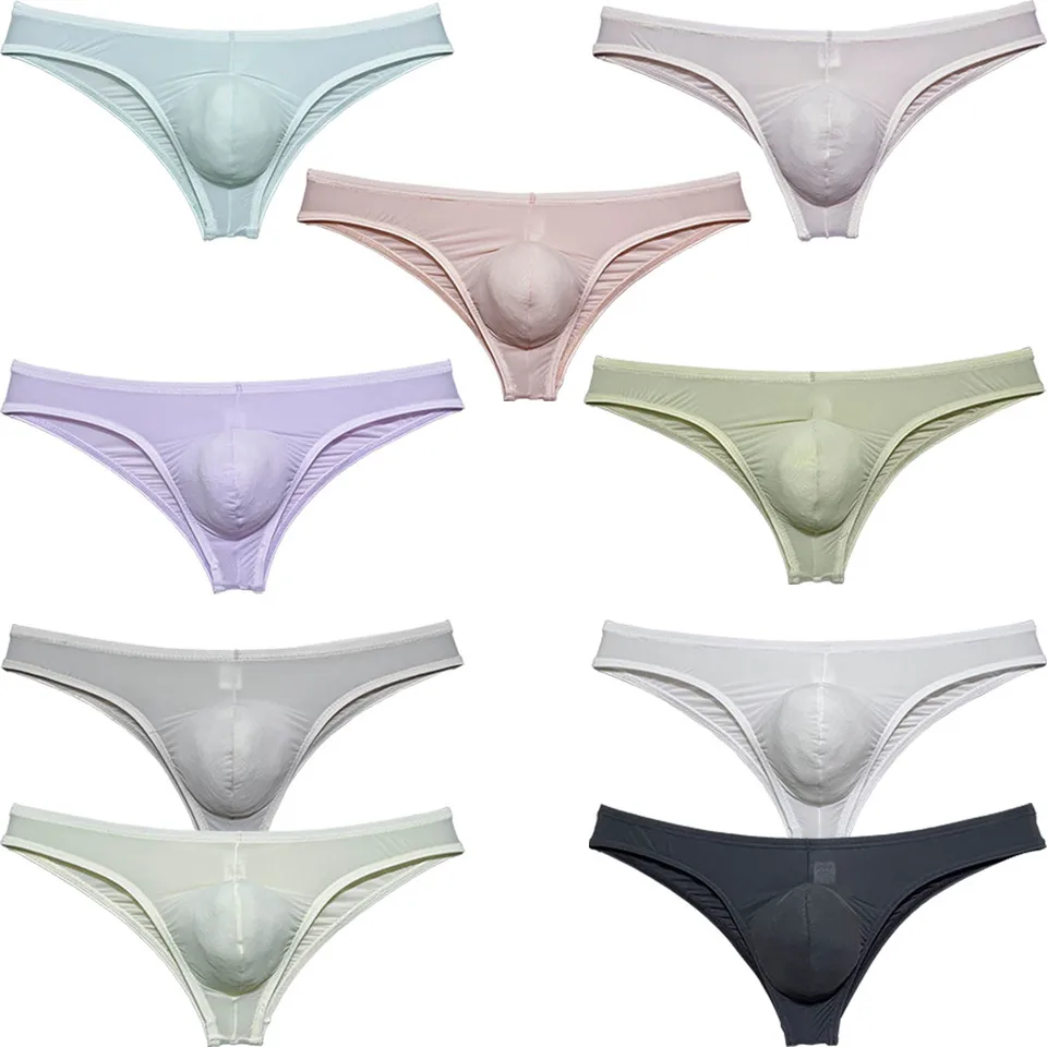 Mens Spandex Briefs Polovičné spodky bedrového dna bedrového vrecka Underwear Tangas ultrathin farebné jockstrap mäkké pohodlné spodky