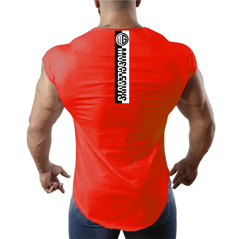 Menstank Top Musculation Sports Singlets bez rukávov bez rukávov oblečenie Pohodlné cvičenie Slim vesta Svalové športové oblečenie Cool košeľa