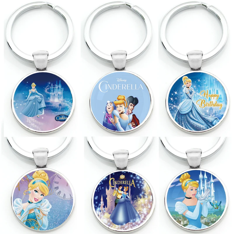 Mental Keychain Keyring Disney Princezná Alice Snehulienka biele Belle Popolušky Klávesový prsteň Zastupný odznak pre fanúšikov Darčeky Cosplay