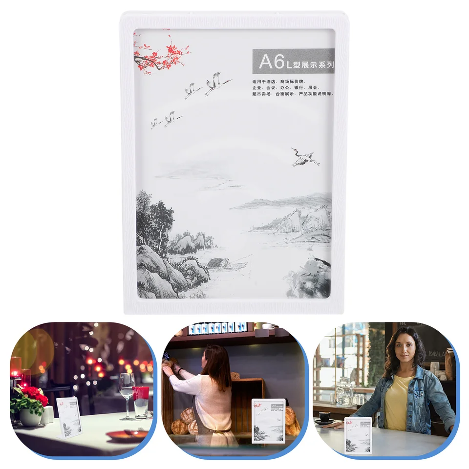 MENU A4 DISPLAW DOPADLA DODAŤ Supermarket Držiteľ ceny ABS Table Table TOP STRANA