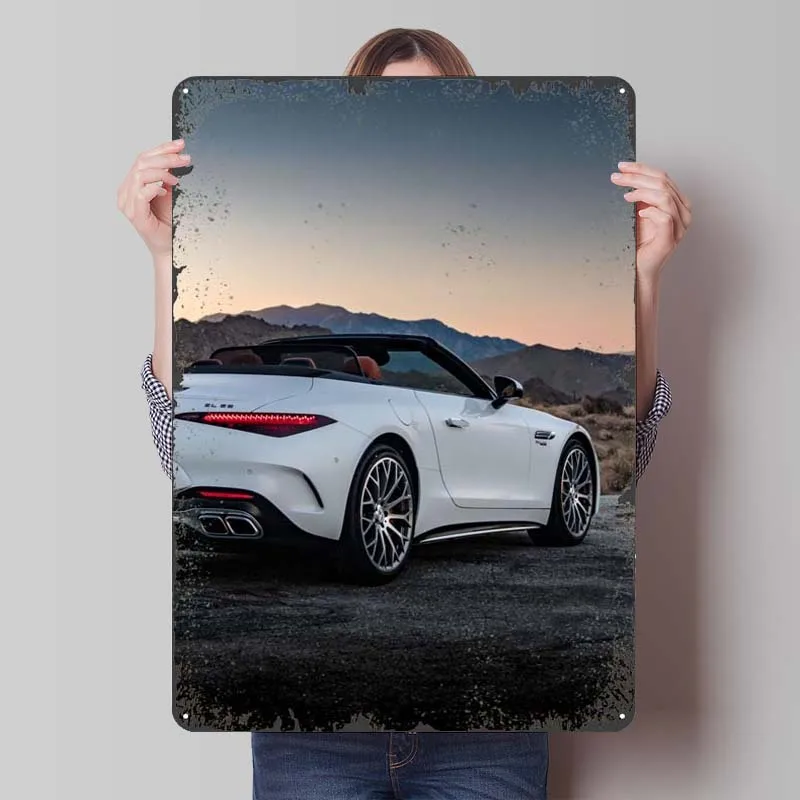 Mercedes AMG SL 55 Znak CAR CELE DEKORÁCIA Plagáty Domáce dekorácie retro kovové plechové značky pre garážovú stenu Art Decoration Room