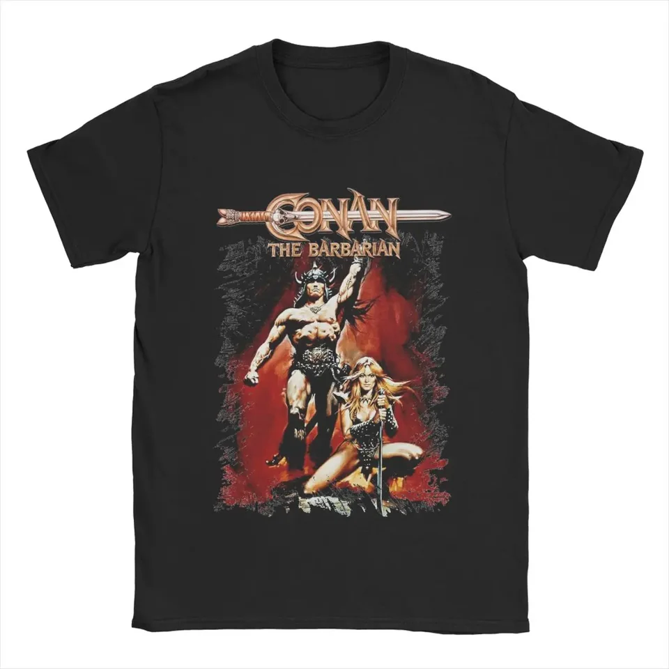 Merch Awesome Pure Cotton T tričko Men Dámsky Conan Barbarský grafický tričko Top odpalisko oblečenie Nový príchod ťažkej váhy 2024