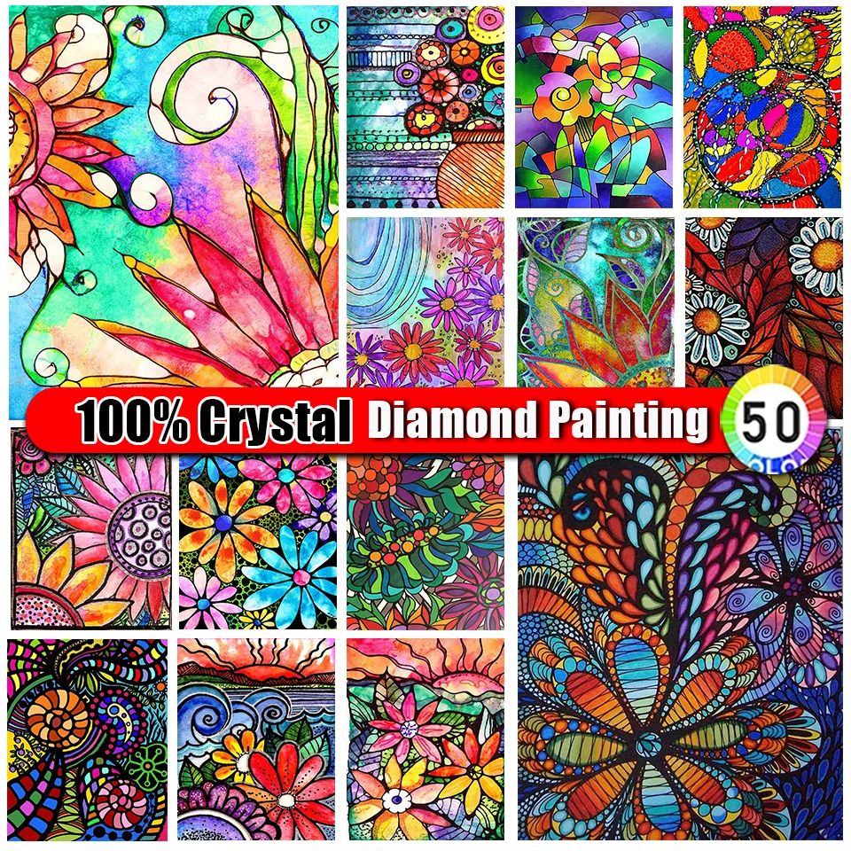 Merdika 100% krištáľový diamantový maľba kvetinové remeslo Plné vŕtanie Krajina Diamond výšivka mandaly DIY Mosaic Picture Picture
