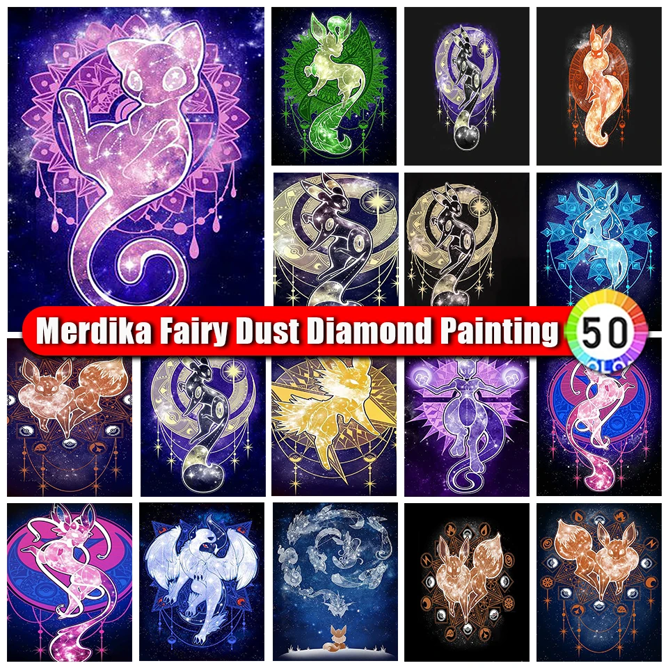 Merdika Fairy Diamond Diamond Painting Nové 2024 Anime DIY Mosaika Plná diamantová výšivka Karika