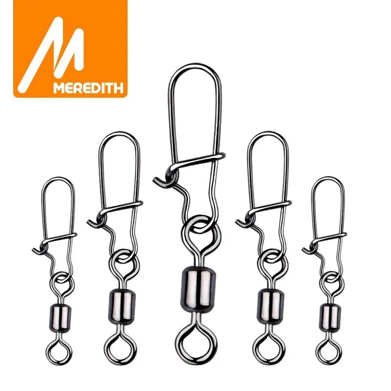 Meredith Pike Fishing Accessories Connector 50ks PIN Lose Swivel Snap Snap Snap rybár