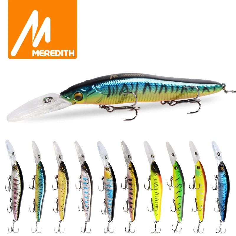 Meredith pomalé potápanie alebo flaoting 110 mm minnow wobbler rybárske nástrahy umelé tvrdé návnady hĺbka
