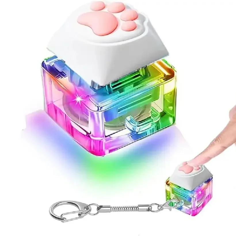 Merit +1 Muyu Decompression Decompression Keychain Cat's Paw Fidget Toys Mechanical Keyboard Tlačidlo Klávesová klávesnica prsty