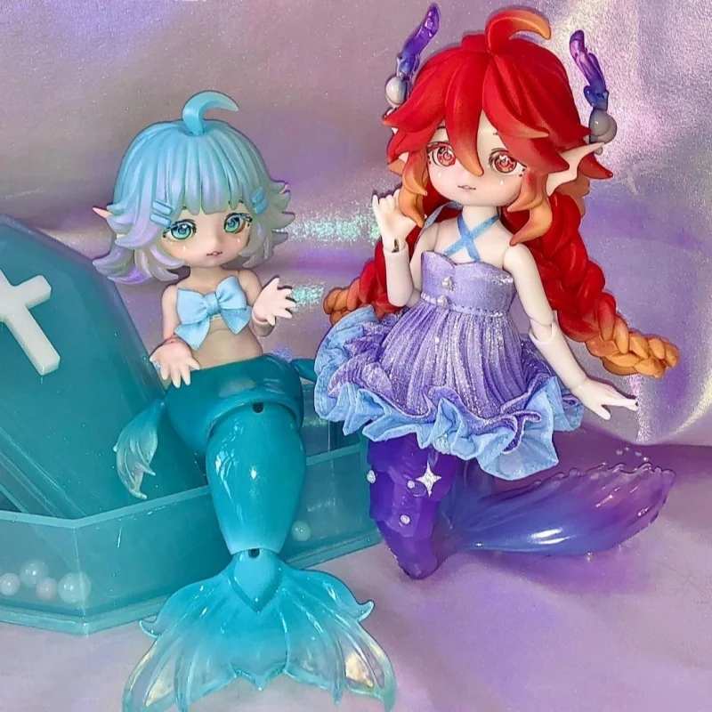 Mermaid Chuchu akčná figúrka bjd box hračky caixa akčná figúrka roztomilá modelová zbierka pracovná plocha dekor