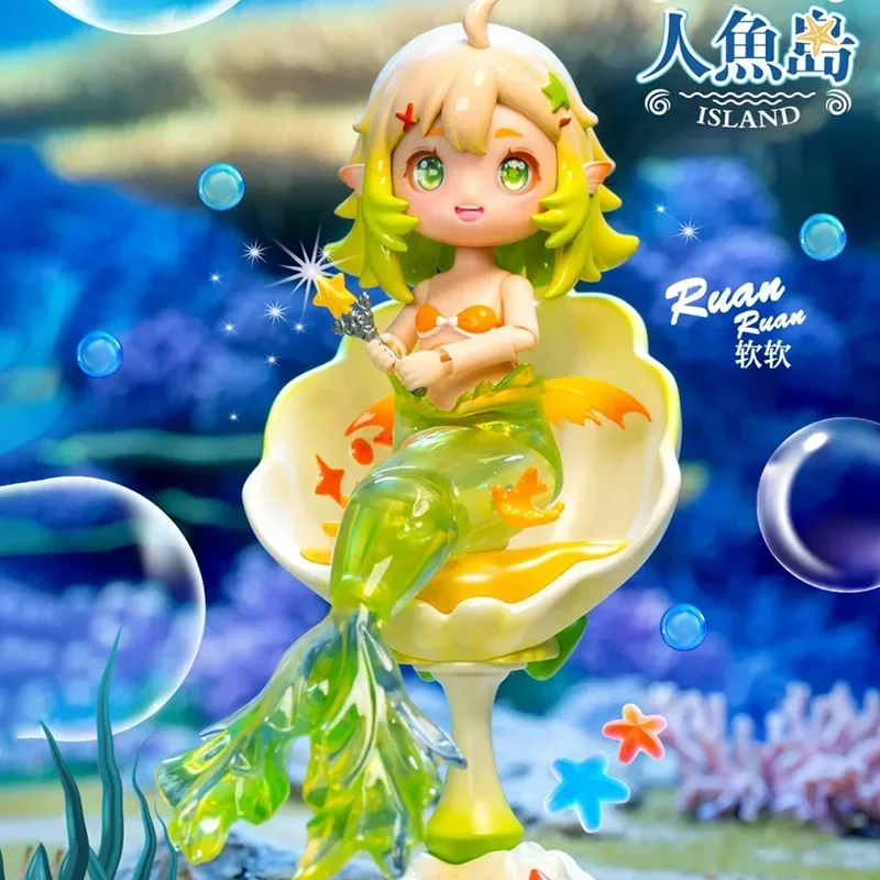 Mermaid Island BJD Series Blind Box Cute Action Fire Moveble spoločná zbierka bábik Model dekor DECON DERACKE SKUP)