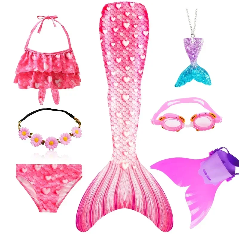 Mermaid Tails kostým pre deti plavky bikiny plavky na plavky šaty Dievčatá môžu pridať flupper monofin pre plávanie Halloweenwtree222