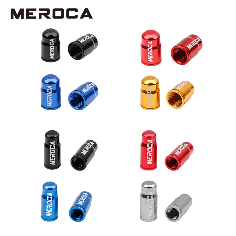 Meroca 2ks hliníková zliatina zliatiny Bicycle Caps Caps Mountain Road Road Bike Pneuma
