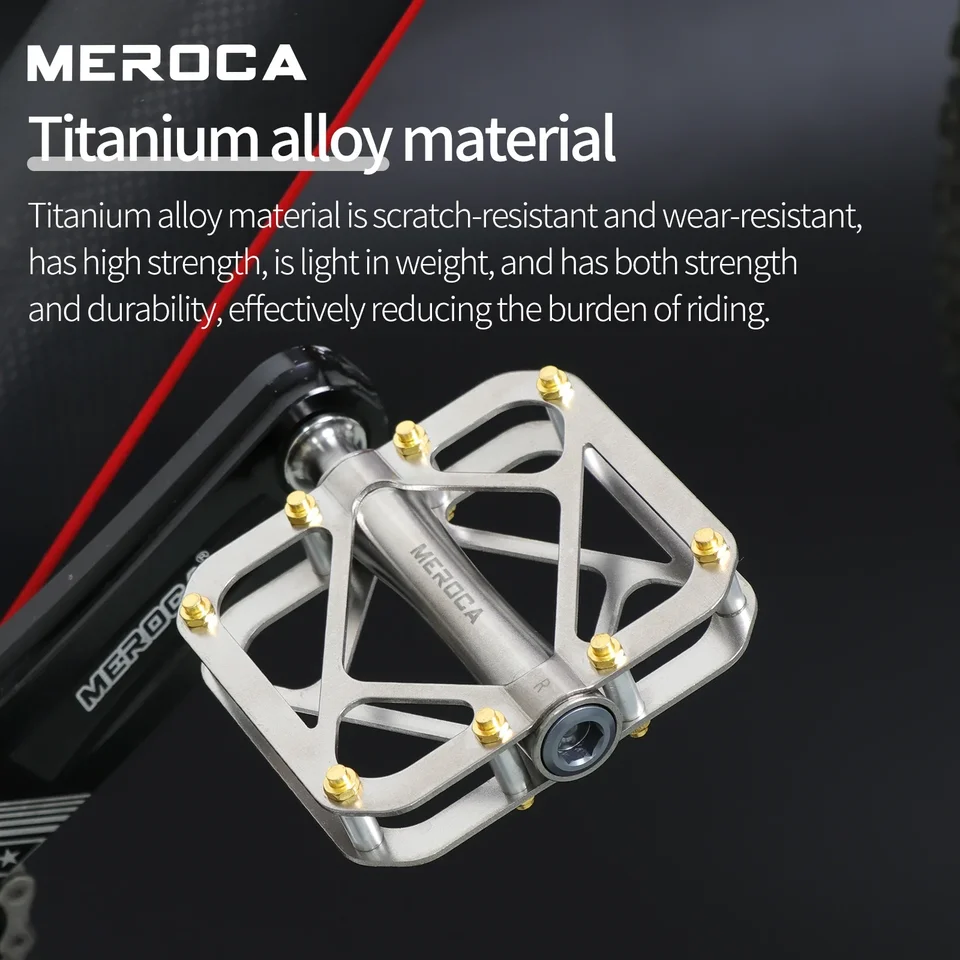 Meroka titán zliatiny pedály proti sklzu bicyklov pedály ultra svetlo 3 ložisko horských bicyklov univerzálny pedál MTB