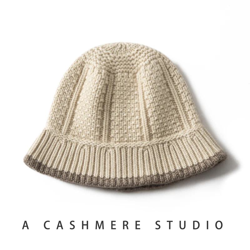 Merrilamb Winter Zhustané vedro klobúky Ženy Nová móda 100 Cashmere čiapka Žena Vonkajší teplý rybársky klobúk čiapky Panama Caps