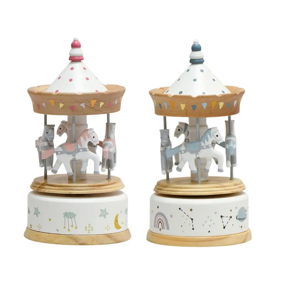 Merry Go Round Music Box narodeniny zberateľná priateľka farebná hudobná skrinka