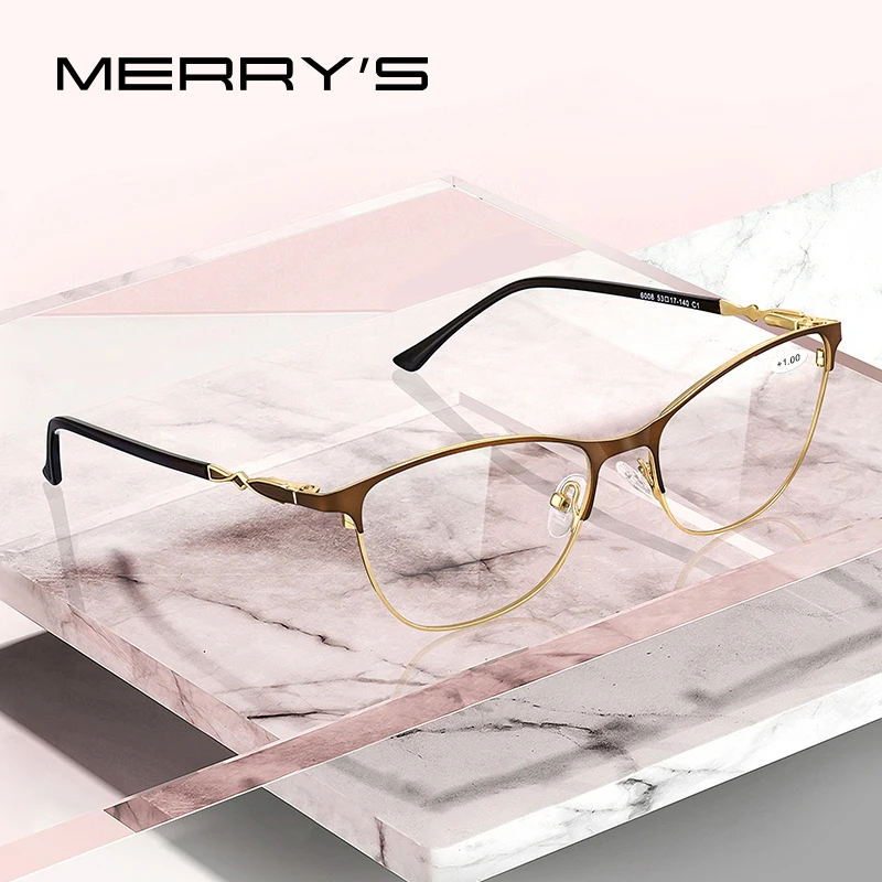 Merrys Design Anti Blue Light Blokovanie Ženy Čítanie okuliarov CR-39 Asférické okuliare šošovky +1,00 +1,50 +2,00 S2108FLH