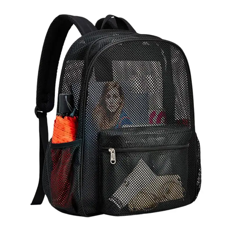 Mesh Bookbag Lightweight Heavy Duty batoh pozri sa cez vysokoškolský študent batoh pohodlný polotransparentný batoh na vysokú školu