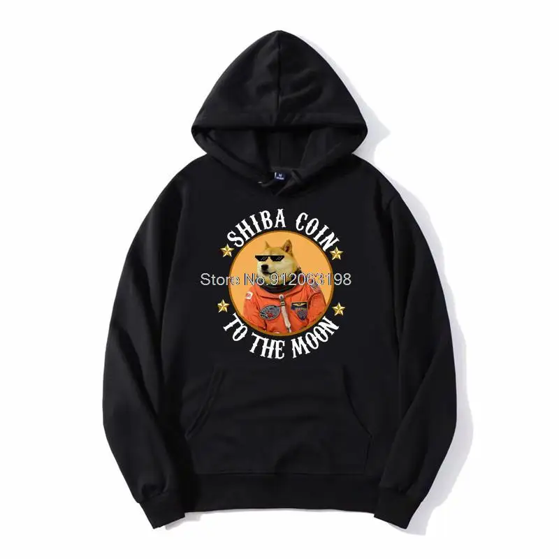Mesiac Astronaut meme Crypto Doggy Shib Coin Shiba Crypto Doge Killer Hoodie Men s kapucňou mikiny fleece mikina streetwear