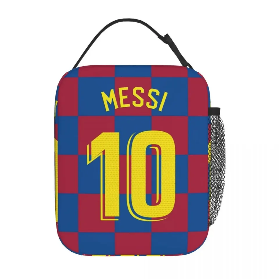Messis 10 Checker Izolovaný obedový taška Argentína futbalové obaly na jedlo Opätovne použiteľné chladič tepelné obedové boxy do práce