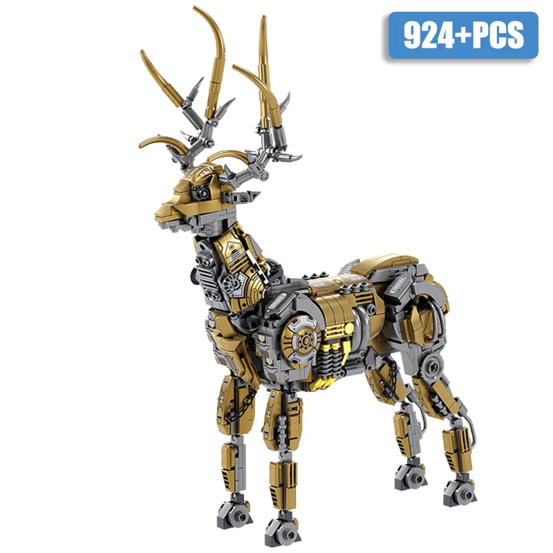 Mesto MOC 924ks Mechnical Elk Robot Model Building Blocks Creative DIY Mechs Animal Hračky pre deti Darčeky pre deti
