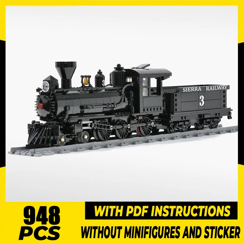 Mestské vlaky MOC Building Bricks Railway č. 3 Model lokomotívy Technológia Modulárne bloky Konštrukcia Zhromaždenie hračiek