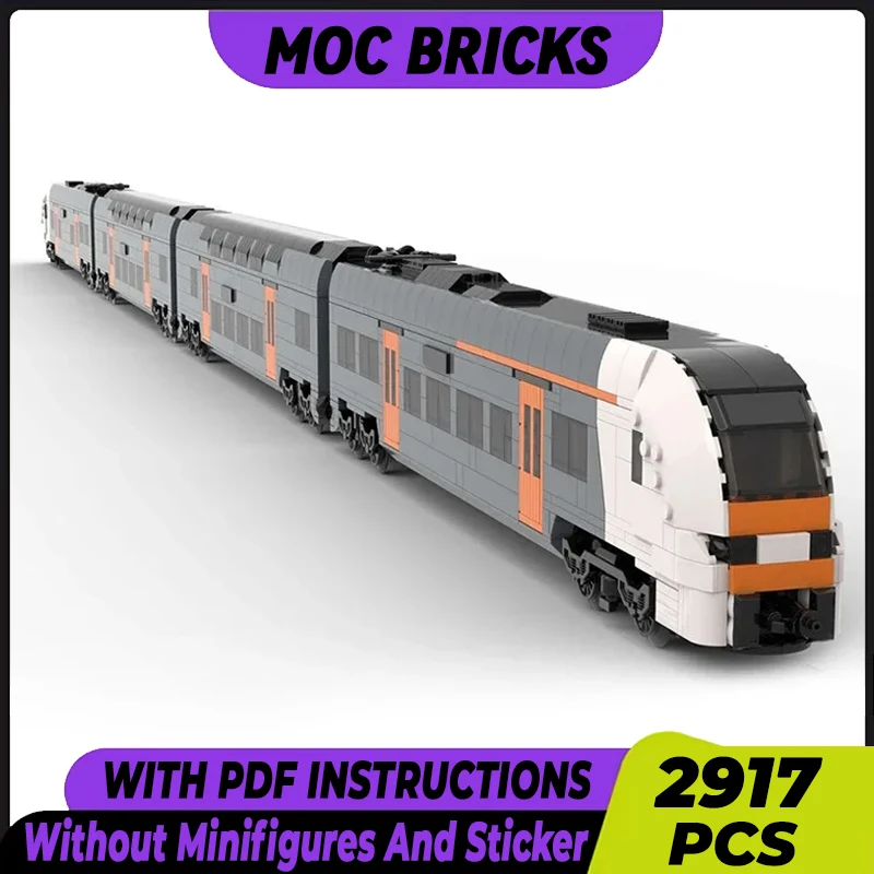 Mestský model MOC MOC BUDEJE BRICKS RRX RUHR Express Locomotive Technology Modulárne bloky Darčekové vianočné hračky