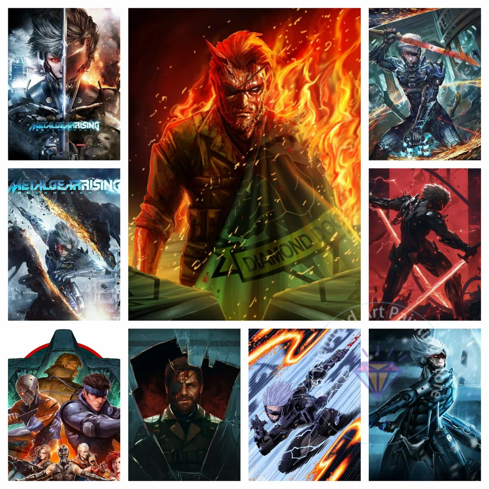 Metal Gear Solid Diamond Painting Set 5D DIY Diamond Cross výšivka ručný darček pre dospelých a deti domáce dekorácie