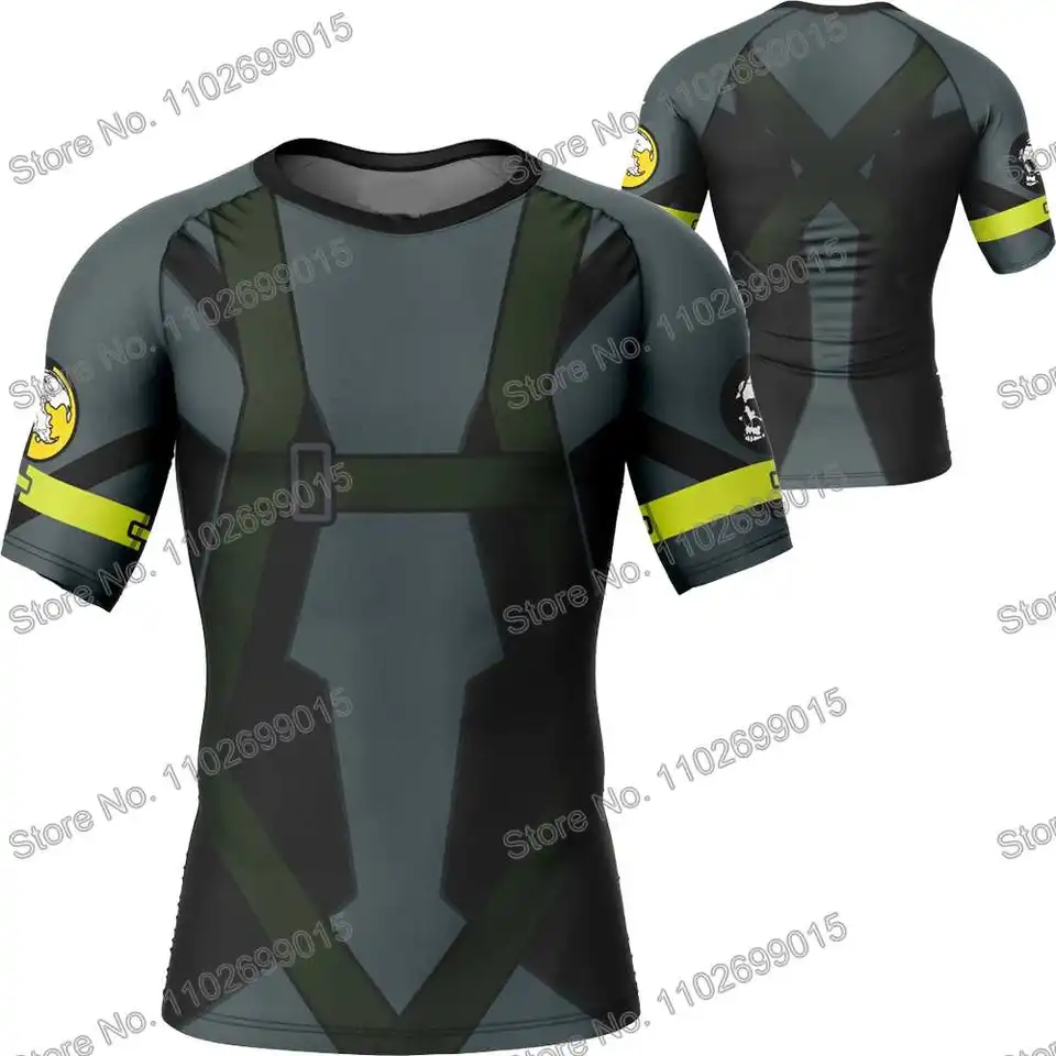 Metal Gear Solid Ground Zero Surfing Clothing Men vyrážky strážca krátky rukáv UV ochrana potápanie plaviek letné plážové pančuchy