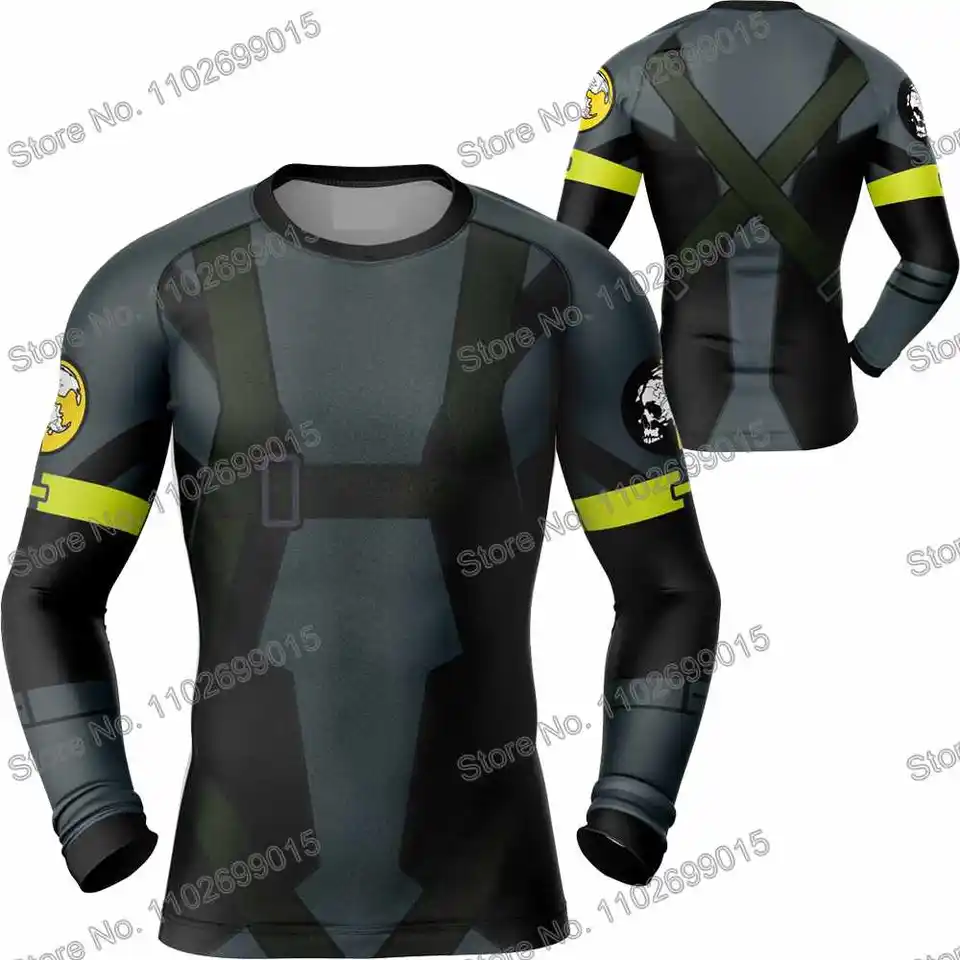 Metal Gear Solid Ground Zeroes potápačské tričko Tesné pevné rukávy Rash strážca plavky Men UV ochranu proti surfovaniu odev