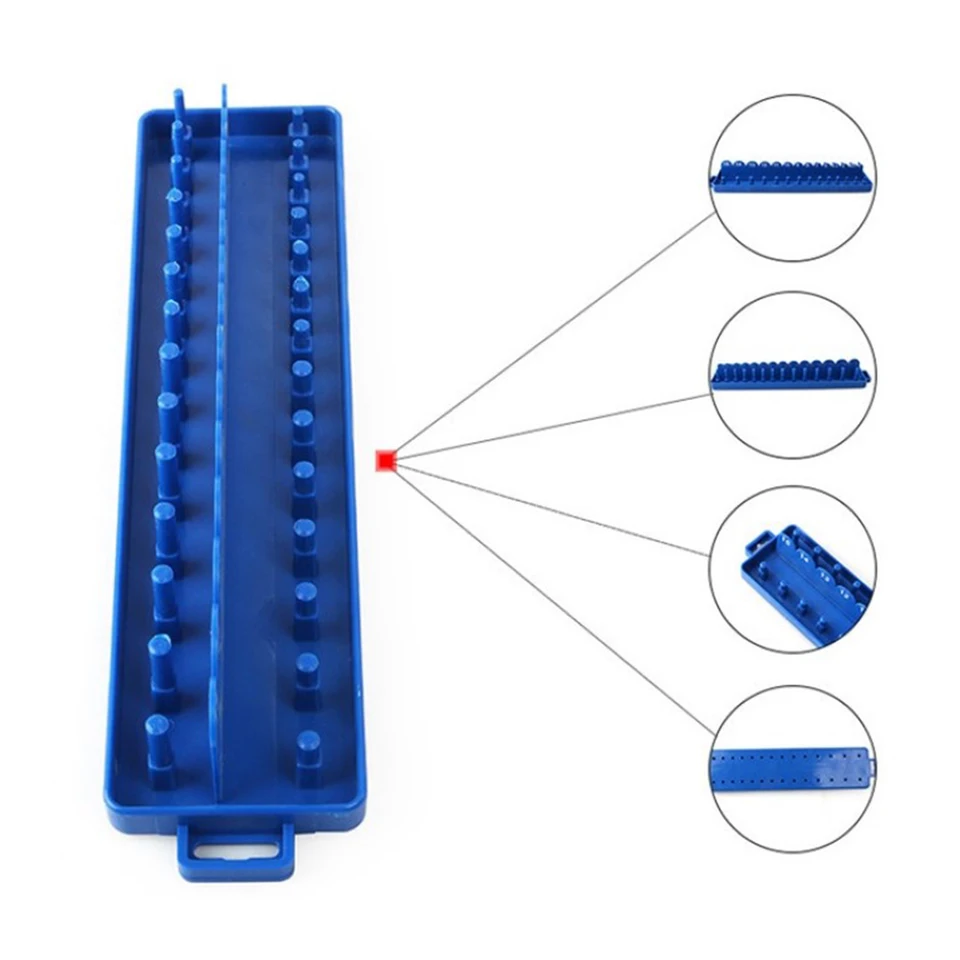 Metric-Socket Wrench Head Storag Organizácia 1/4 '' Plast-scket podnosové držiak držiak pre držiak pre soketové kľúče náradie