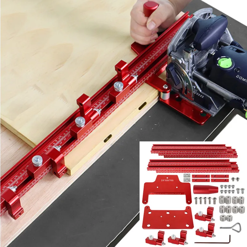 Metrický palec 1500 mm vodiaci koľajnica Woodworking Tenon Jigsaw Connection Slotted Pitch Poloh vodiacej koľajnice pre Festool DF500 700 základňa